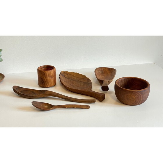 Image 1 of Bols vintage en bois d'olivier et teck