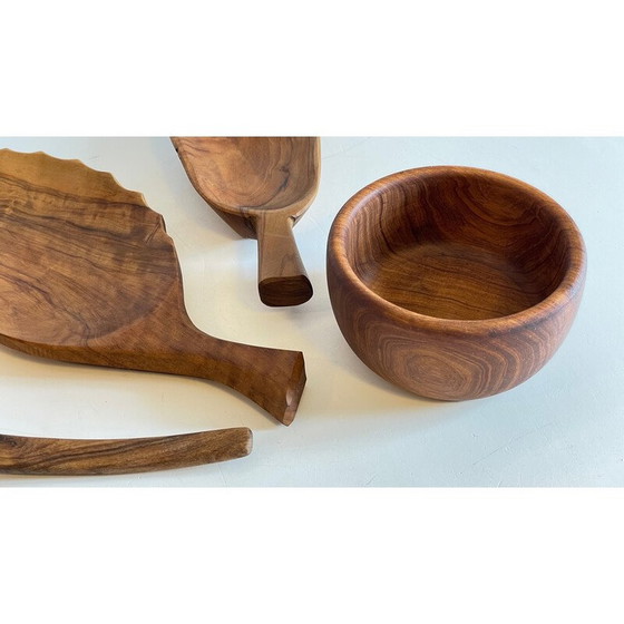 Image 1 of Bols vintage en bois d'olivier et teck