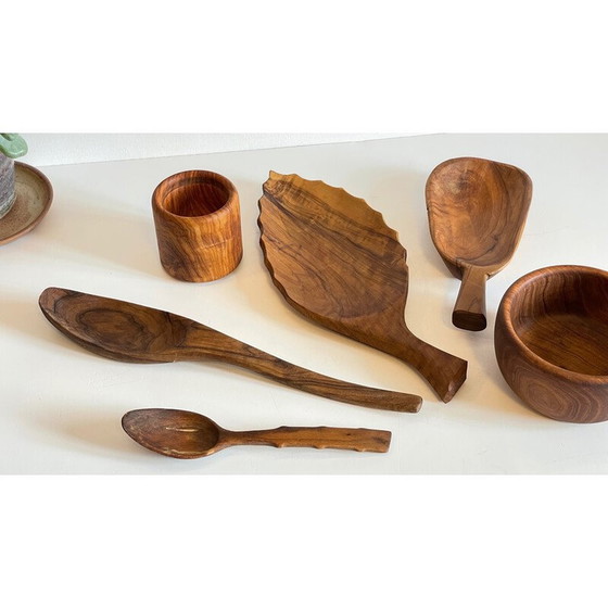 Image 1 of Bols vintage en bois d'olivier et teck