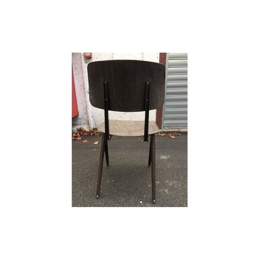 Chaise vintage en acier et bois de Frizo Kramer