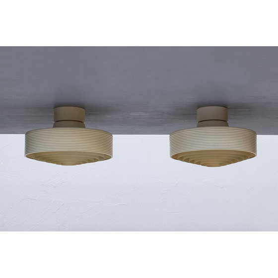 Image 1 of Paire de plafonniers vintage en aluminium laqué pour iValo, Finlande 1970