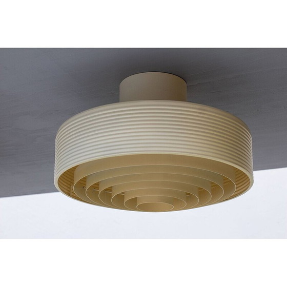 Image 1 of Paire de plafonniers vintage en aluminium laqué pour iValo, Finlande 1970