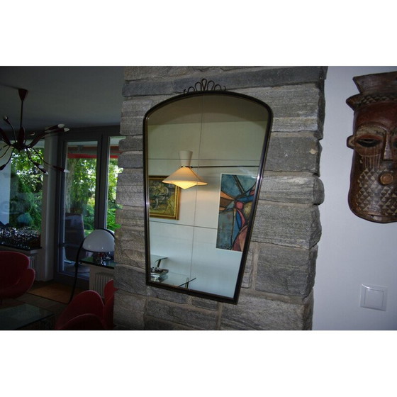 Image 1 of Miroir vintage en laiton, 1950