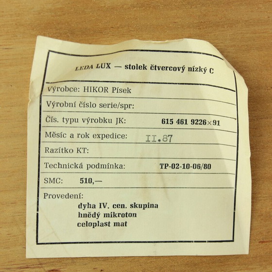 Image 1 of Table basse vintage en hêtre par Hikor Pisek, Tchécoslovaquie 1980