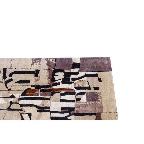 Image 1 of Tapis vintage tissé à la main dans les tons beige et vieux rose, 2023