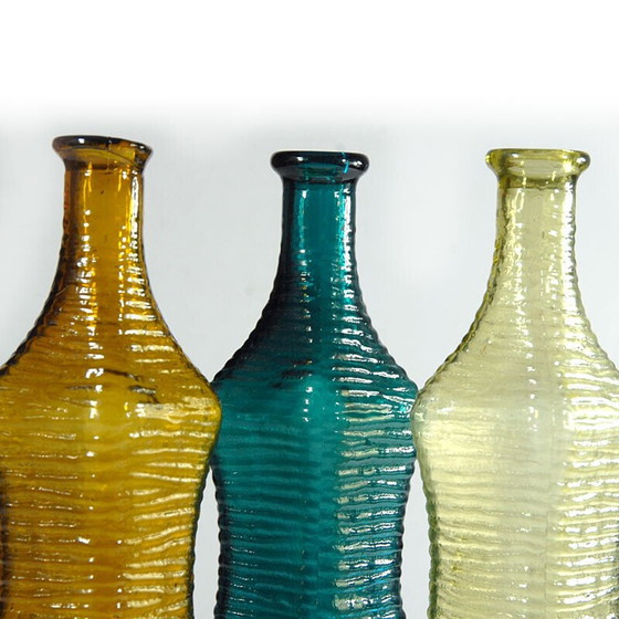 Image 1 of Ensemble de 3 bouteilles en verre vintage, Italie 1960