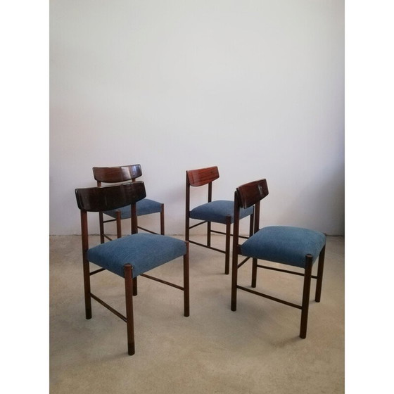 Image 1 of Ensemble de 4 chaises de salle à manger danoises du milieu du siècle en acajou et palissandre, 1960-1970