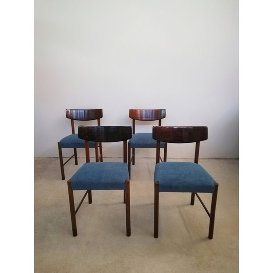 Image 1 of Ensemble de 4 chaises de salle à manger danoises du milieu du siècle en acajou et palissandre, 1960-1970