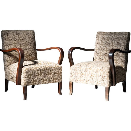 Paire de fauteuils Art déco vintage, années 1940-1950