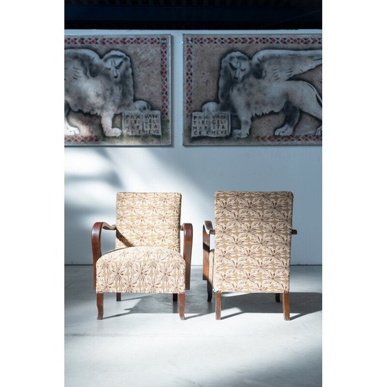 Image 1 of Paire de fauteuils Art déco vintage, années 1940-1950