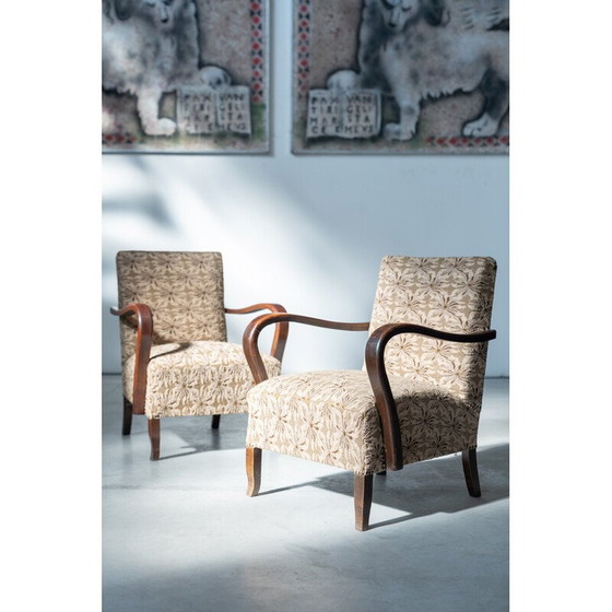 Image 1 of Paire de fauteuils Art déco vintage, années 1940-1950