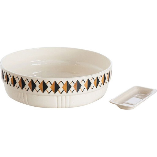 Vasque et porte-savon vintage en céramique de Losanges, France 1960