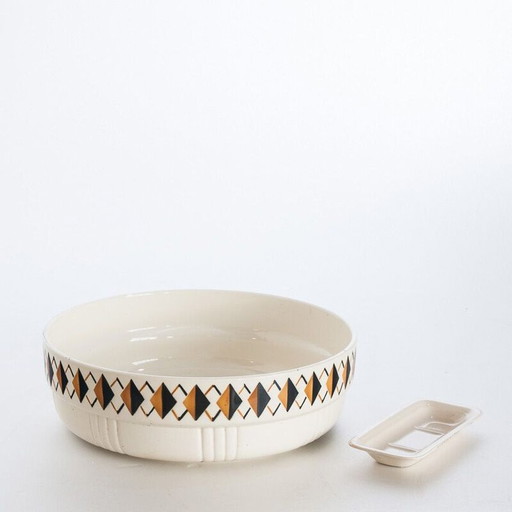 Vasque et porte-savon vintage en céramique de Losanges, France 1960