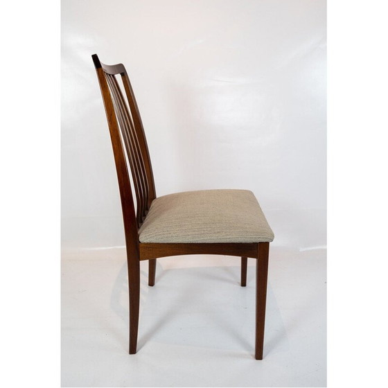 Image 1 of Ensemble de 6 chaises vintage en bois de rose recouvertes d'un tissu en laine légère, Danemark 1960
