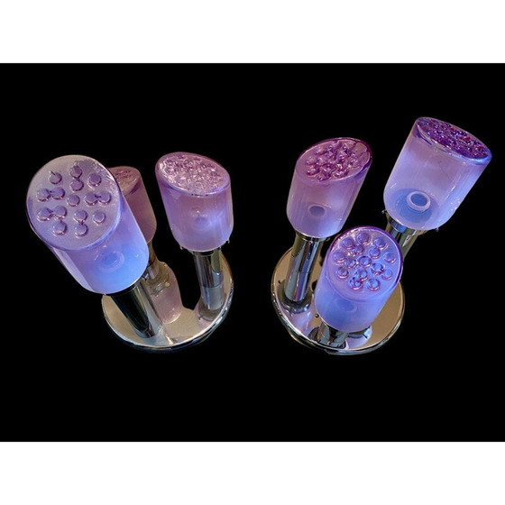 Image 1 of Paire de plafonniers Mazzega en verre de Murano par Toni Zuccheri, 1960