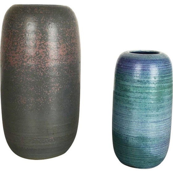 Image 1 of Paire de vases vintage en poterie d'atelier de Piet Knepper pour Mobach, Pays-Bas 1970