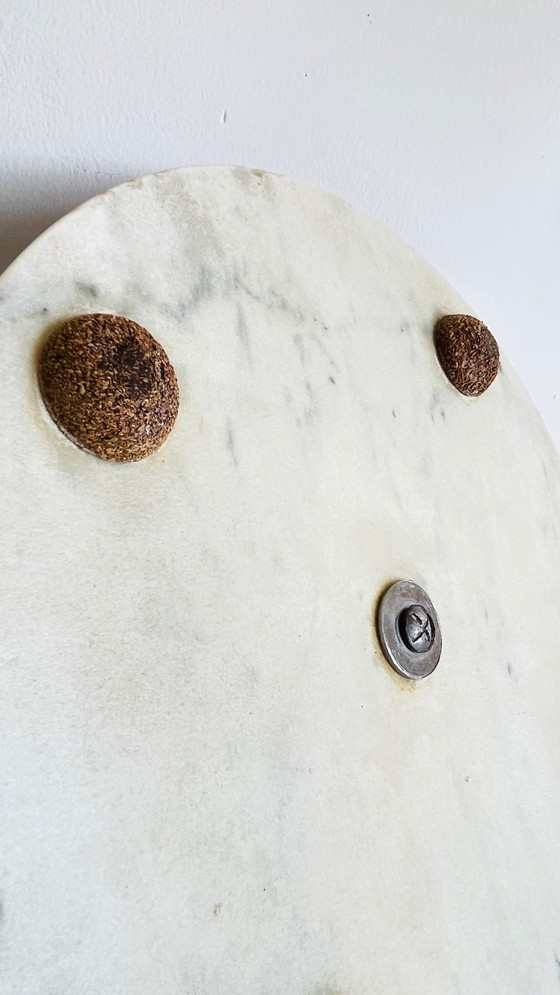 Image 1 of Plateau De Fromage Marbre Et Bois Vintage