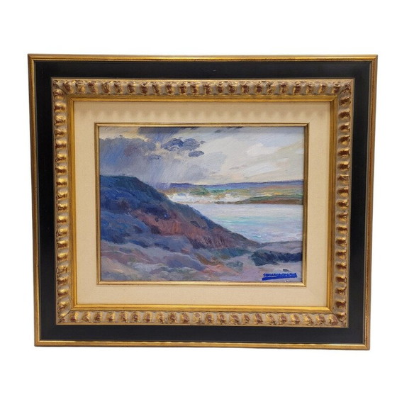 Image 1 of Peinture ancienne "Portrait Paysage côtier calme" par Damián Segarra Codina, 1936