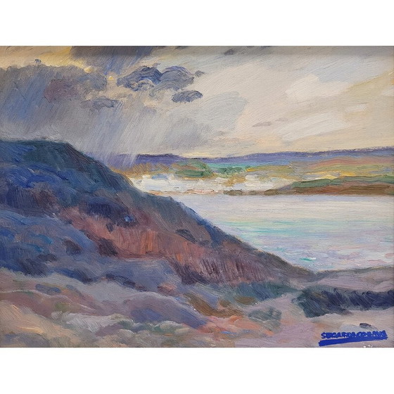 Image 1 of Peinture ancienne "Portrait Paysage côtier calme" par Damián Segarra Codina, 1936