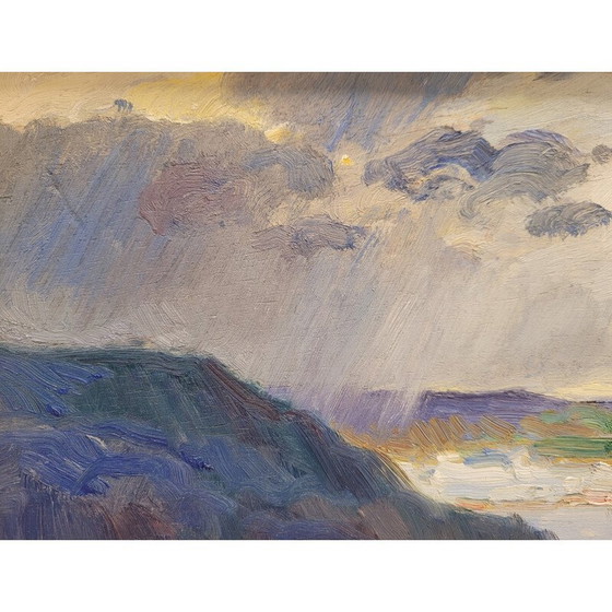 Image 1 of Peinture ancienne "Portrait Paysage côtier calme" par Damián Segarra Codina, 1936