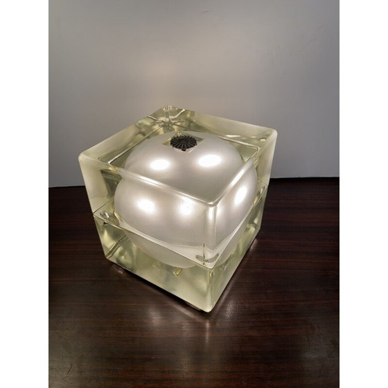 Image 1 of Lampe de table vintage "Cubosfera" par Alessandro Mendini pour Fidenza Vetraria, Italie 1968