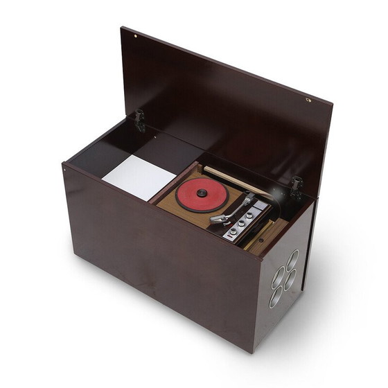 Image 1 of Paire d'armoires vintage avec bar et platine stéréo, années 1960