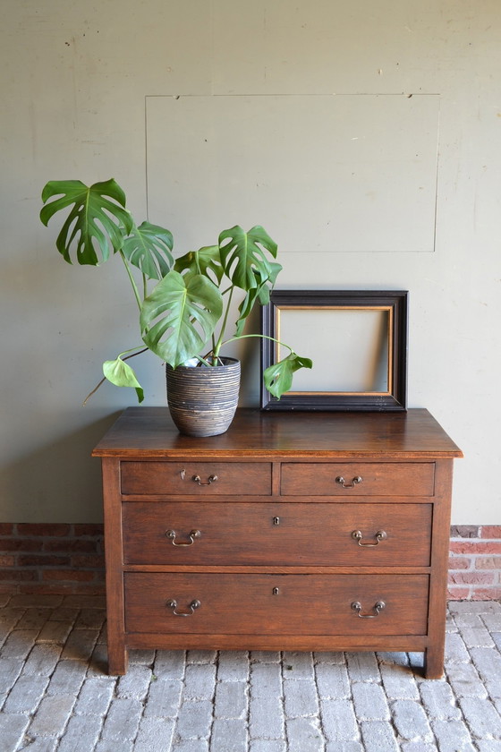 Image 1 of Commode ancienne en chêne, commode, buffet, meuble TV