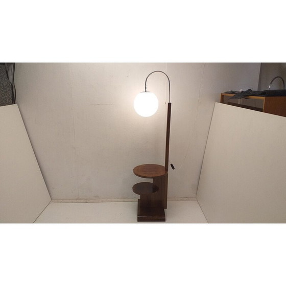 Image 1 of Lampadaire vintage en bois Halabala, Tchécoslovaquie, années 1930