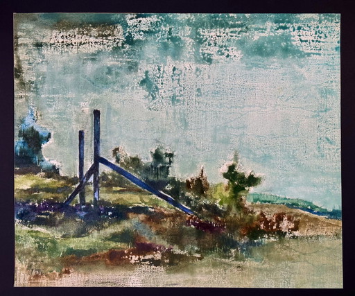 Paysage en aquarelle. - Eugène Eechaut (1928-2019)