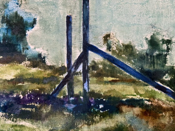 Image 1 of Paysage en aquarelle. - Eugène Eechaut (1928-2019)