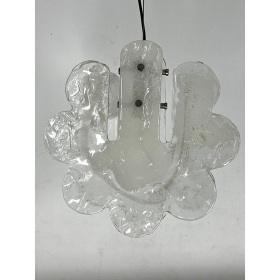 Image 1 of Lampe suspendue en verre Murano pulegoso pour Mazzega, Italie 1970