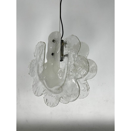 Image 1 of Lampe suspendue en verre Murano pulegoso pour Mazzega, Italie 1970