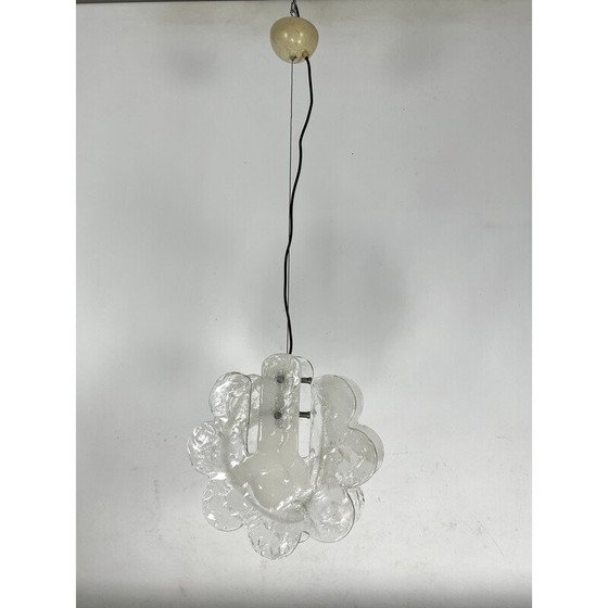 Image 1 of Lampe suspendue en verre Murano pulegoso pour Mazzega, Italie 1970