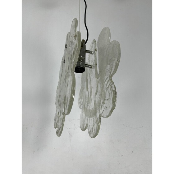 Image 1 of Lampe suspendue en verre Murano pulegoso pour Mazzega, Italie 1970