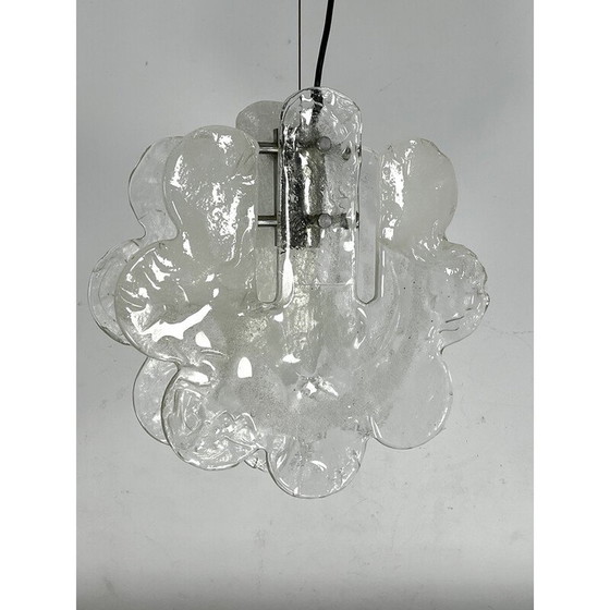 Image 1 of Lampe suspendue en verre Murano pulegoso pour Mazzega, Italie 1970