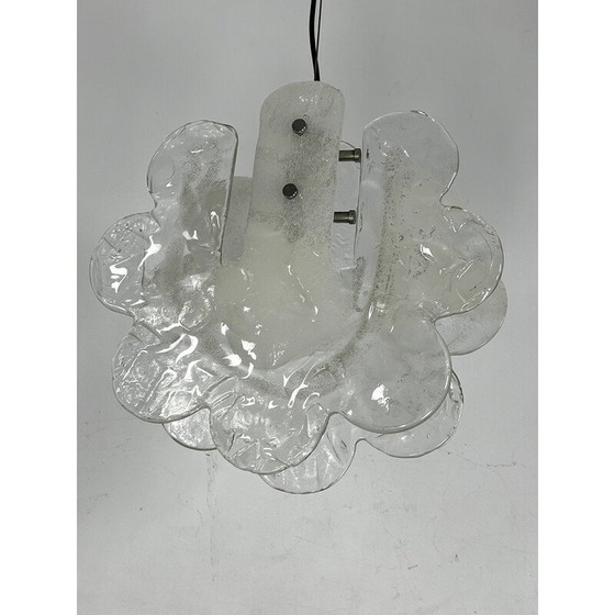 Image 1 of Lampe suspendue en verre Murano pulegoso pour Mazzega, Italie 1970