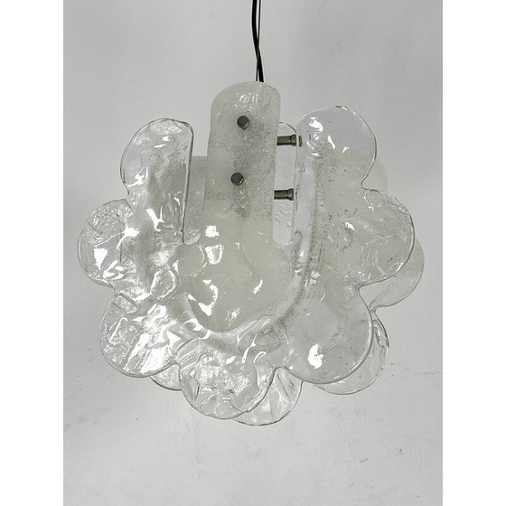 Image 1 of Lampe suspendue en verre Murano pulegoso pour Mazzega, Italie 1970