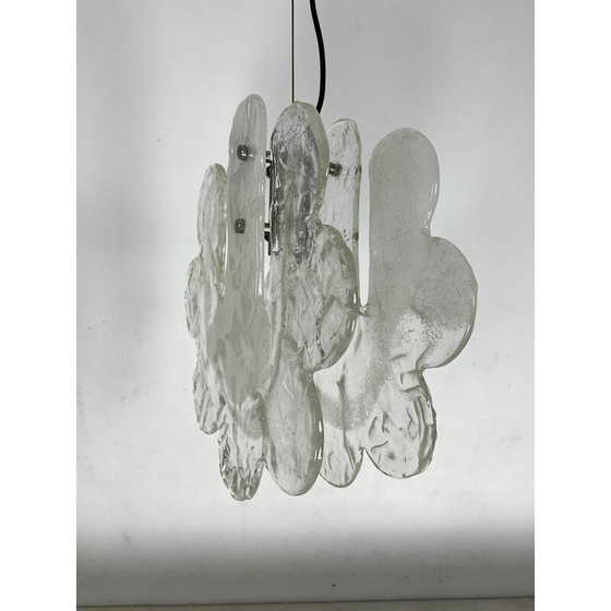 Image 1 of Lampe suspendue en verre Murano pulegoso pour Mazzega, Italie 1970