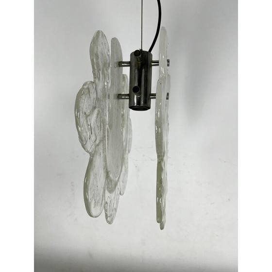 Image 1 of Lampe suspendue en verre Murano pulegoso pour Mazzega, Italie 1970