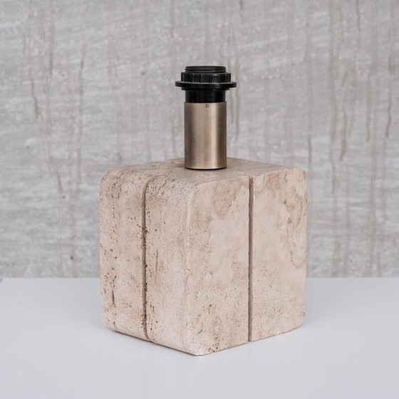 Image 1 of Lampe de table vintage en travertin, Italie 1970