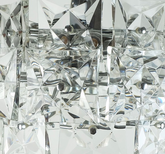 Image 1 of Elegant Kinkeldey Mid Century Pendant Light Crystal Glass And Chrome With 30 Glass Prisms 1960S Chandelier