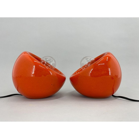 Image 1 of Paire de lampes vintage en céramique d'Enzo Bioli, Italie, années 1970
