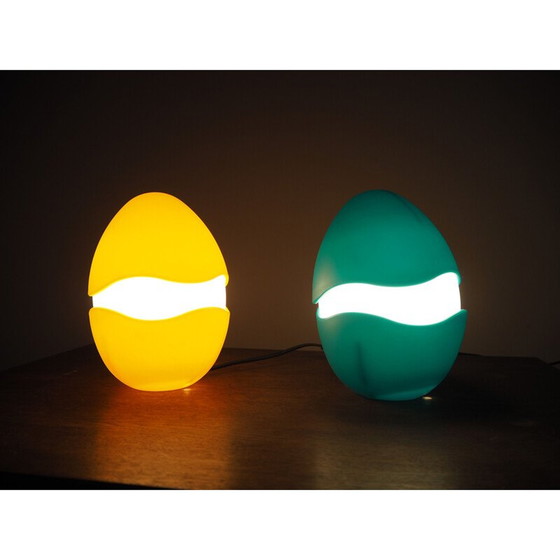 Image 1 of Paire de lampes de table en plastique vintage par O. Baroni et M. Patrini, Italie, années 1970