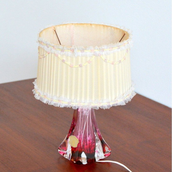 Image 1 of Lampe de table vintage en cristal Val St-Lambert, Belgique 1960