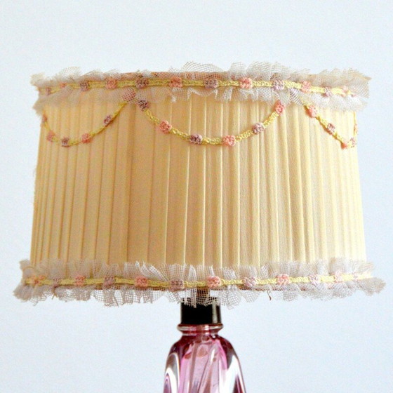 Image 1 of Lampe de table vintage en cristal Val St-Lambert, Belgique 1960