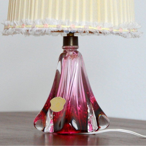 Image 1 of Lampe de table vintage en cristal Val St-Lambert, Belgique 1960