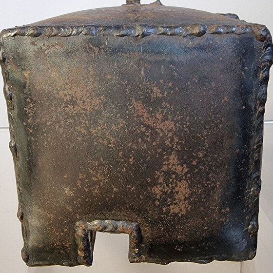 Image 1 of Lampe, sculpture vintage en fer patiné, 1970