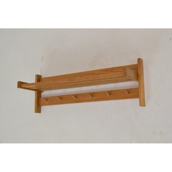 Image 1 of Etagère murale vintage en bois avec crochet, Tchécoslovaquie 1970