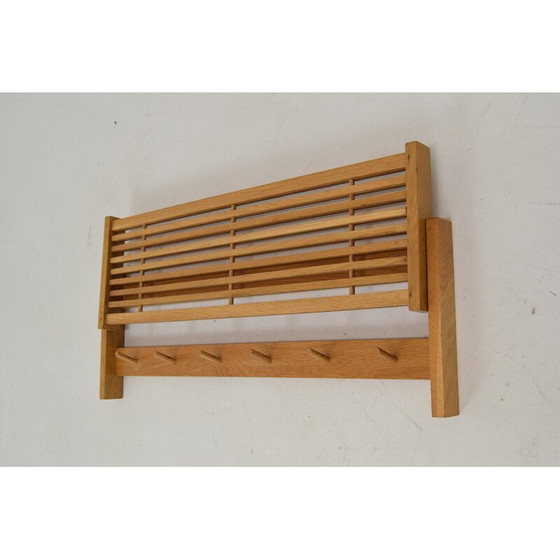 Image 1 of Etagère murale vintage en bois avec crochet, Tchécoslovaquie 1970