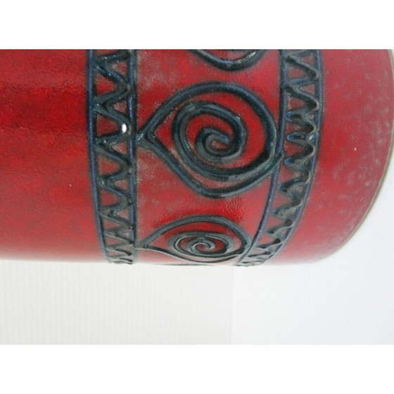 Image 1 of Pot vintage en céramique émaillée et bois, 1960